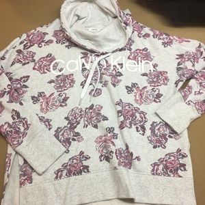 Calvin Klein cowl neck floral sweat shirt